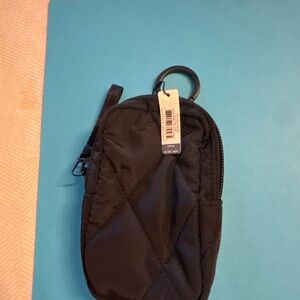 Black Quilted Keychain Pouch